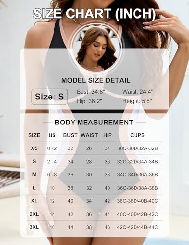 BMJL Womens One Piece Swimsuit Slimming Tummy Control Bathing Suit Color Block Shapewear Swim Suits 2025