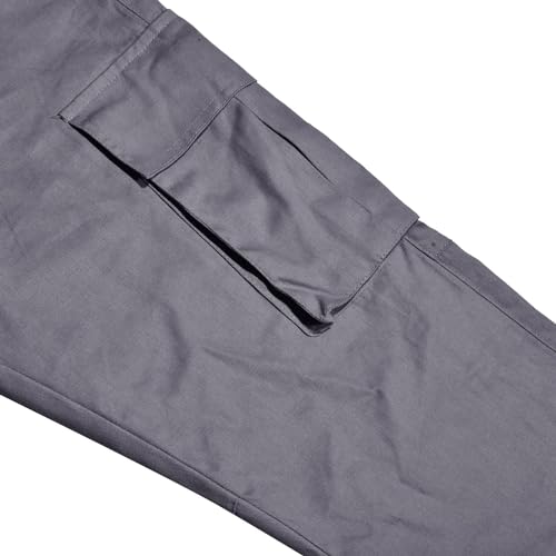 Casual Cargo Pants for Men Workout Adjustable Waistband Hiking Athletic Pants Loose Baggy Straight Leg Breathable Trousers