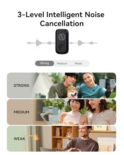 Hollyland Lark A1 Wireless Microphone for iPhone 17/16/15 & Android, 48kHz/24-bit, 3-Level Intelligent Noise Cancel, Magne...