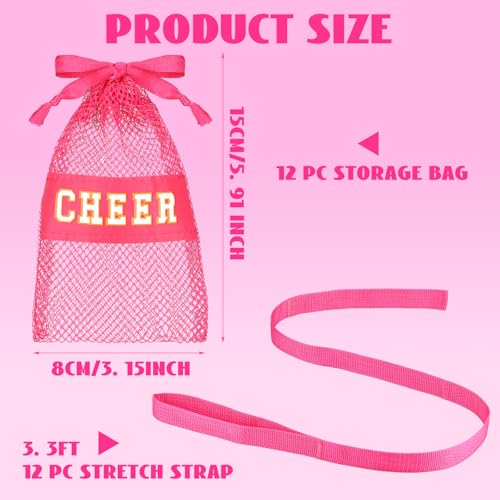 Simgoing 12 Set Stretching Strap Cheerleader Gifts Bulk for Team Stretching Bands Improved Flexibility Elastic Stretch Ban...