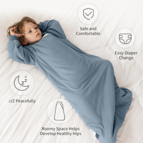 BubblePanda Rayon Made from Bamboo Sleep Sack 0-6 Months Long Sleeve Newborn Sleep Sack 0-3 Months 1.5 Tog Winter Baby Wea...
