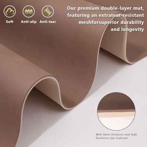 Wide Yoga Mat-80cm Non Slip Extra Thick 1/3'' Fitness Exercise Mat TPE Material High Resiliency Hot Yoga Mats(72“L x 32"W)...
