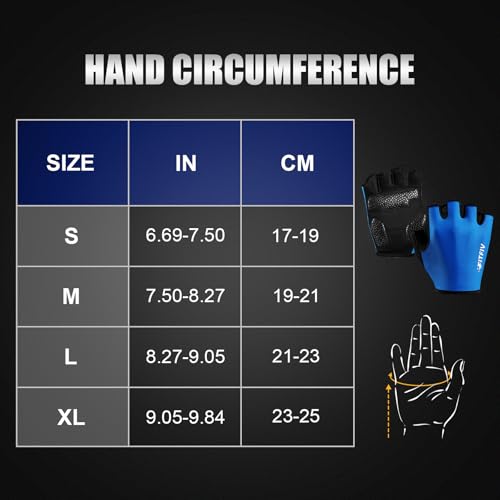 FITFIV Cycling Gloves for Men Women, Half-Finger for Bike, Gym, Weight Lifting, Workout, Riding, Outdoor Sports