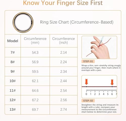Fit Ring for Women Men, Ring Health Tracker with Heart Rate,Blood Oxygen,Heart Rate Variability, Stress, Sleep Monitor, St...