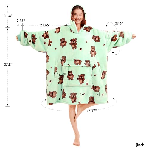Narecte Cozy Oversized Blanket Hoodie Wearable Blanket Adults Soft Hooded Blanket Hoodie Birthday Gifts for Women Christmas