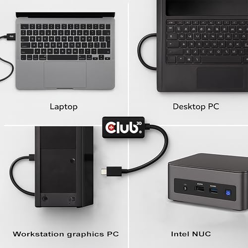 Club 3D Mini DisplayPort to HDMI Adapter 8K@60Hz 4K@120Hz - Active mDP 1.4 to HDMI Converter for Gaming PC, Aorus Series -...