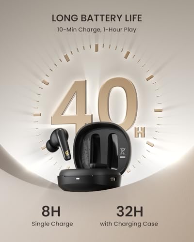 wegear Wireless in-Ear Earbuds with 4 Mics ENC Call-Enhancing Rophones, 40H Playtime, Bluetooth 5.4, IPX5 Waterproof, True...