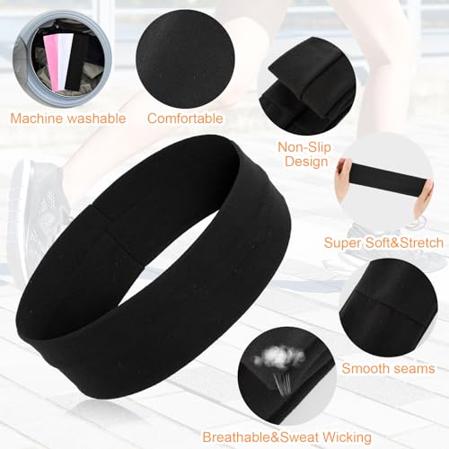 Mabor 3PCS Headbands for Women Non Slip Elastic Sweat Hairbands Sports Aesthetic Hair Bands Soft Cloth Fabric Stretchy Hea...