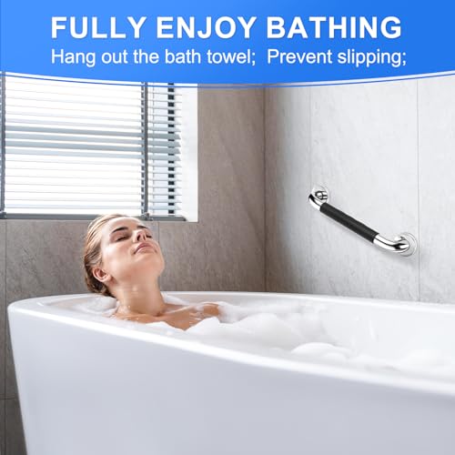 2 Pack 16 Inch Grab Bars for Bathtubs and Showers, Anti Slip Handicap Grab Bars for Shower, Safety Bath & Toilet Rail for ...