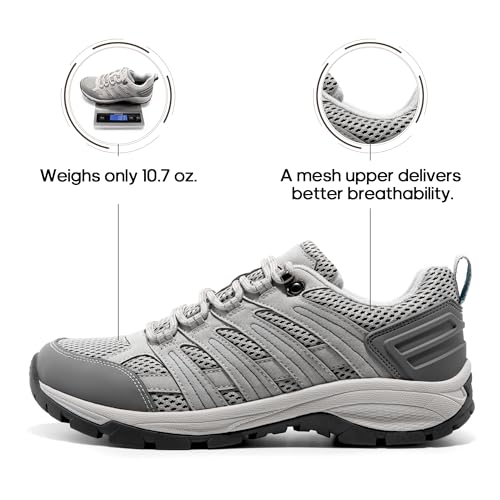 NORTIV 8 Women's Hiking Shoes Lightweight Breathable Mesh Walking Sneakers Outdoor Work Shoes Wander