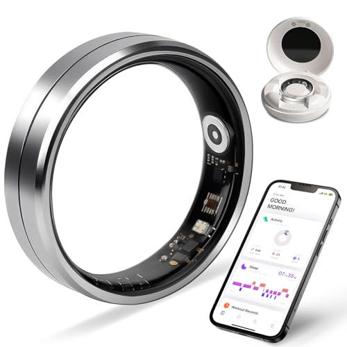 Smart Ring for Women and Men, 5ATM Waterproof Smart Rings Health Tracker with Sleep/Stress/Heart Rate/Activity Monitor, No...