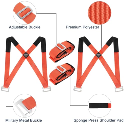 Ytonet Moving Straps, Lifting Straps for Move Furniture, 2-Person Shoulder Lifting and Moving System for Appliances, Mattr...
