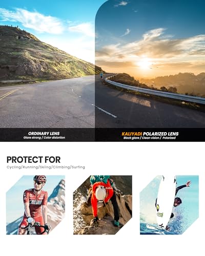KALIYADI Polarized Sunglasses for Men, Sports Sun Glasses for Driving Cycling Fishing with UV protection