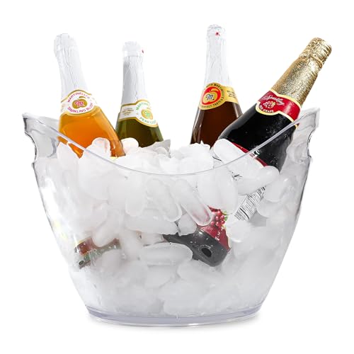 Large Ice Bucket for Parties, 8L Drink Bin, Clear Champagne Bucket, Mimosa Bar Supplies, Wine Bucket Chiller for Parties, ...