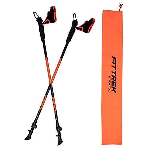 FitTrek Nordic Walking Poles for Men Women - 2 Pack Aluminum Nordic Walking Sticks - Nordic Poles with Ergonomic Grip Adju...