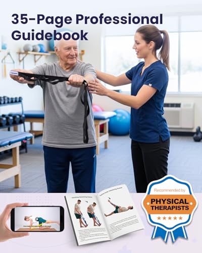 Trideer Stretching Strap & 3-Level Resistance Bands Set for Rehab, Flexibility Training, and Full-Body Strength, Physical ...