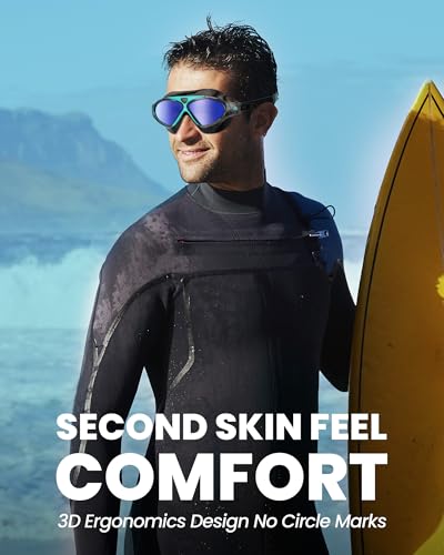 OutdoorMaster Swim Mask - Wide View Swimming Mask & Goggles Anti-fog Waterproof