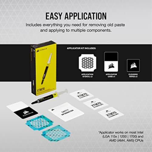 Corsair XTM70 Extreme Performance Thermal Paste, 3g for Intel & AMD Processors up to 250W+ TDP - Low Viscosity, Easy Appli...