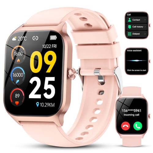 Smart Watch for Men Women, 1.85" HD Fitness Tracker with Bluetooth Calls/AI Voice Control, IP68 Waterproof, 115+Sports Mod...