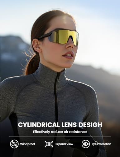 Lamicall 24g Polarized Sports Sunglasses for Men Women - UV400 Protection Sun Glasses Gifts for Running Cycling Baseball