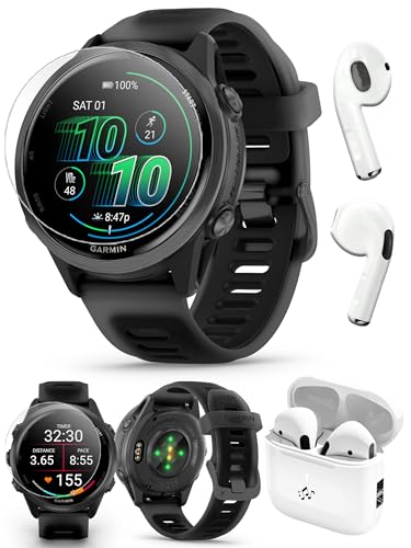 PlayBetter Garmin Forerunner 570 (42mm, Slate Gray/Translucent Black) Advanced GPS Running and Triathlon Smartwatch Bundle...