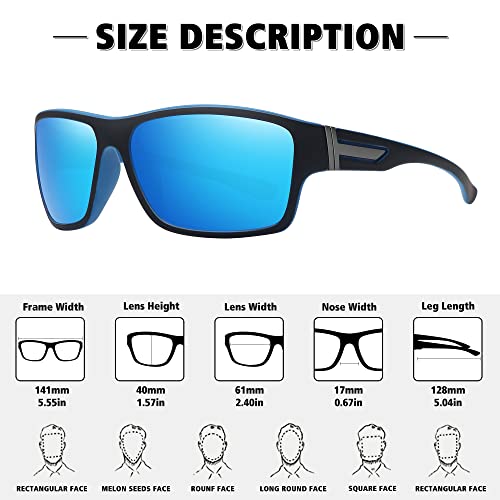 STORYCOAST Polarized Sports Sunglasses for Men Women Unbreakable Frame Cycling Fishing Driving