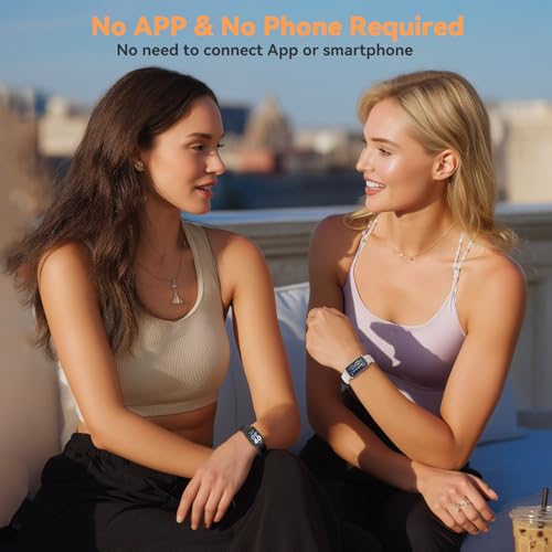 Pedometer Watch No App/Phone Required Slim Fitness Tracker, 30 Meters Waterproof 1.47'' Smart Watch, Heart Rate & Blood Ox...