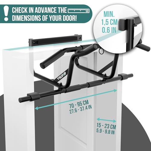 PULLUP & DIP Pull-up bar for door frames for hanging without screws and no slipping, professional door bar, pull-up bar wi...