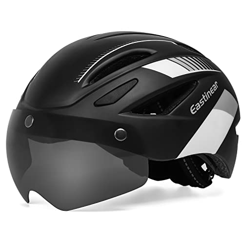 EASTINEAR Adults Bike Helmet Magnetic Goggle Cycling Helmet with USB Rechargeable Taillight for Men Women Mountain & Road ...