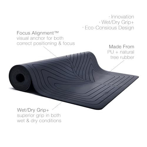 agoy PRO+ WARRIOR - Premium Non-Slip Yoga Mat – Eco-Conscious Design - PU Mat With Wet/Dry Grip+ - Focus Alignment - Laze...