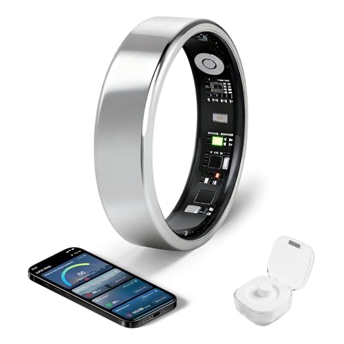 Smart Ring - Free Heart Rate SpO2 Sleep Tracker | No Subscription | IP68 Waterproof Fitness Tracker | 24/7 Activity Monito...