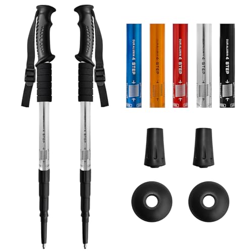 Ynaize 2 Pack Hiking Poles for Junior, Nordic Walking Trekking Pole Hiking Sticks Lightweight Collapsible & Shock-Absorben...
