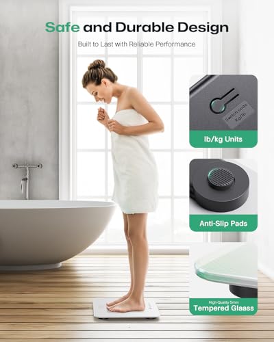 UREVO Smart Scale for Body Weight & BMI Tracking Sync with App, Digital Bathroom Scale with LED Display, Highly Accurate W...