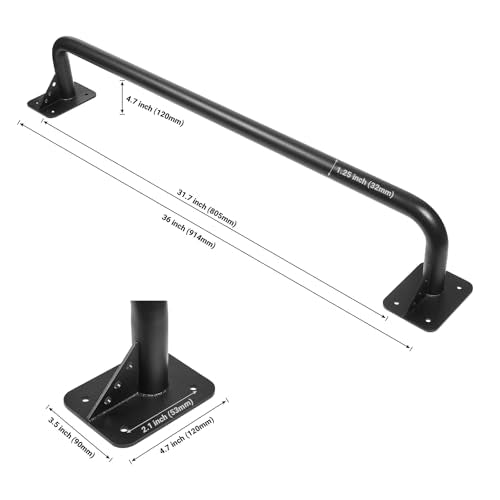 Purife Wall Mounted Doorway Pull Up Bar, Heavy Duty Strength Training Pull-Up Bars for Doorframe, Support Beam or Joist Mo...