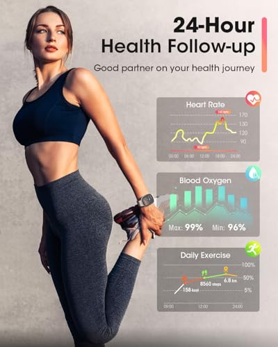 Fitness Trackers for Men Smart watch: Fitness Tracker with Blutooth Call 24/7 Heart Rate SpO2 Sleep Monitor IP68 Waterproo...