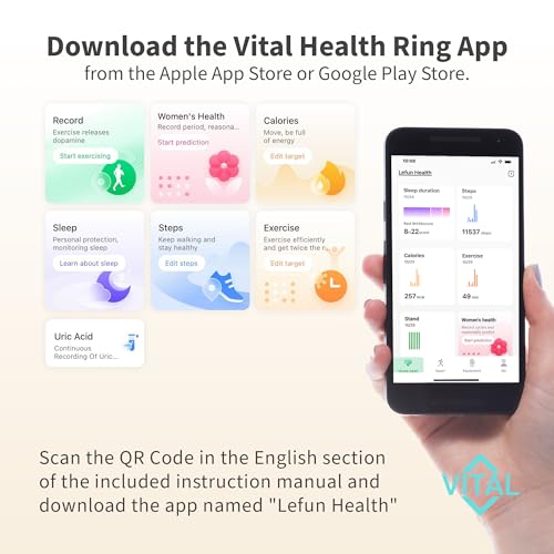 FREEZE2TRIM Vital Health Smart Ring Black Smart Ring for Women Vital Health Ring Smart Rings for Men with Fitness Trackin...