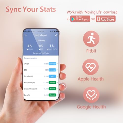 himaly Body Fat Scale Smart BMI Scale Digital Bathroom Wireless Weight Scale, Body Composition Analyzer with Smartphone Ap...