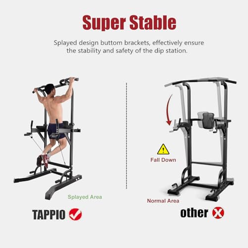 Tappio Power Tower Pull Up Bar for Home Gym, Multi Functional Pull Up Bar Stand Dip Bar Station, Adjustable Height Workout...