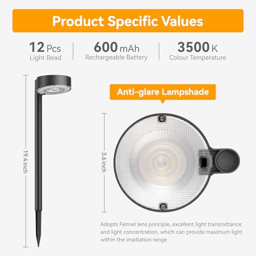 Ahaorigin 8 Pack Solar Pathway Lights Outdoor, 12 Brighter LED Solar Lights Outdoor Waterproof, Up to 12 Hrs Modern Path L...