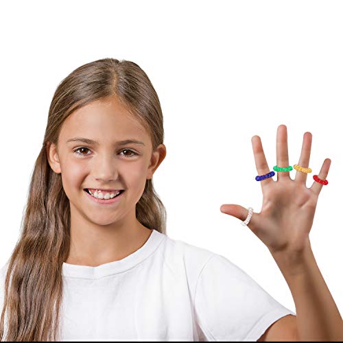 30 Pieces Acupressure Rings Spiky Sensory Rings for Fingers Stress Relief Fidget Sensory Massager for Teens Adults