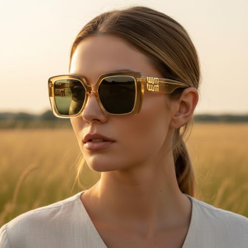 Aydicon Trendy Square Polarized Women's Sunglasses UV 400 Protection MB1422