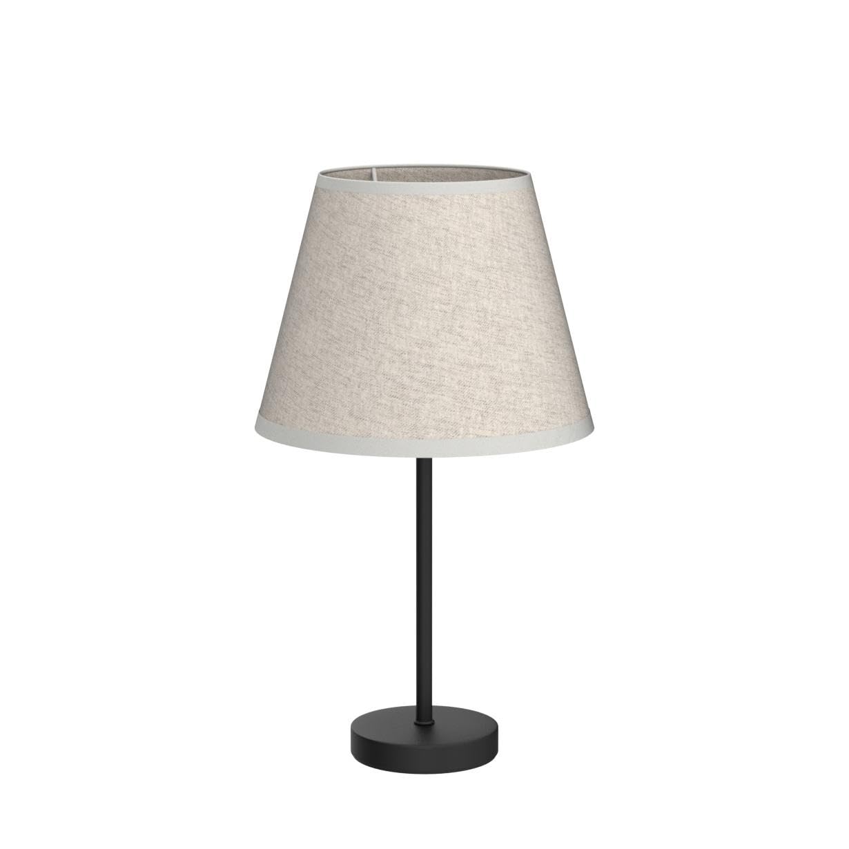 HAITRAL Bedside Table Lamps Set of 2 - Fabric Shade, 15 Inches, Black, Model HT-TH28-27X2, Ideal for Bedroom, Living Room, Office