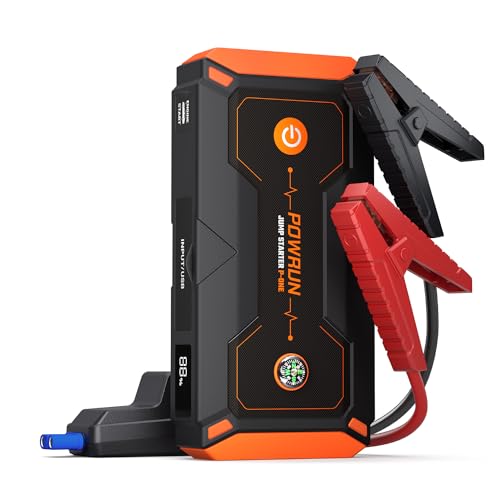 Powrun P-ONE Jump Starter, 2000A Portable Jump Box - Car Jump Starter Battery Pack for up to 8.0L Gas and 6.5L Diesel Engi...