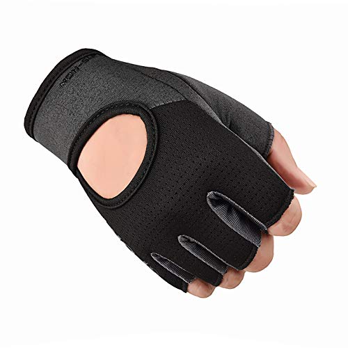 HinyBoeh Workout-Gloves for Men & Women - Fingerless Gym Gloves with Non-Slip Palm Breathable Lightweight for Weightliftin...