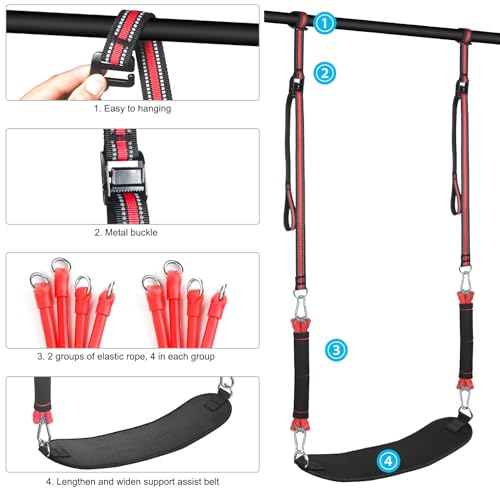 Pull Up Assistance Bands with Fabric Feet/Knee Rest, Heavy Duty Pull Up Resistance Bands, Pull up Assist Bands Pull-up Exe...