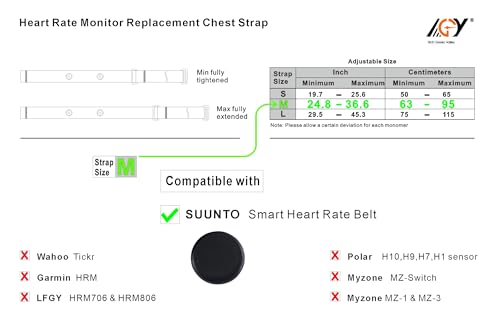 Rich Green Valley Compatible with SUUNTO Smart Heart Rate Belt Soft Adjustable Heart Rate Monitor Replacement Chest Strap
