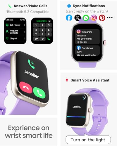 TOOBUR Smart Watch for Women, Alexa Built-in, Answer/Make Calls, 1.91" HD Screen Fitness Watch, IP68 Waterproof, 100 Sport...