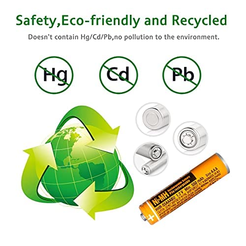 Eocik 8 Pack Hhr-55Aaabu Ni-Mh Rechargeable Aaa Batteries For Panasonic 1.2V 550Mah Aaa Battery For Cordless Phones