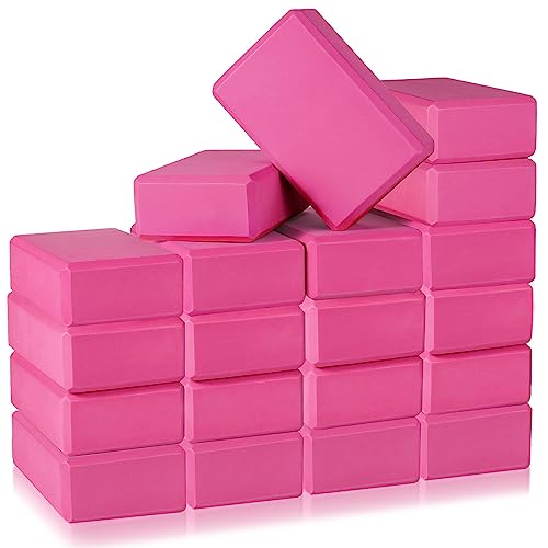 Honoson 20 Pcs Yoga Blocks Bulk 9''x6''x3'' High Density EVA Foam Blocks for Exercise Pilates Meditation, Lightweight Non-...