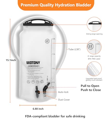 wotony Hydration Backpack with Water Bladder for Hiking Tactical Hydration Pack for Men Women Molle Water Backpack for Hiking